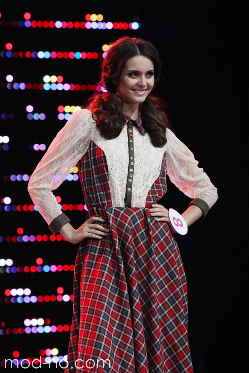 TOP-15. Final — Miss Minsk 2013. Part 1 (looks: checkered dress)