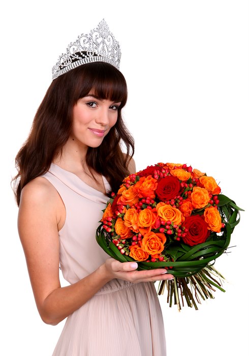 Фотафакт: "Miss Polonia" Паўліна Крупінска і кветкі