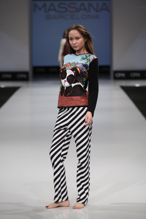 MASSANA. Grand Defile Lingerie show — CPM FW14/15 (looks: striped black and white trousers)
