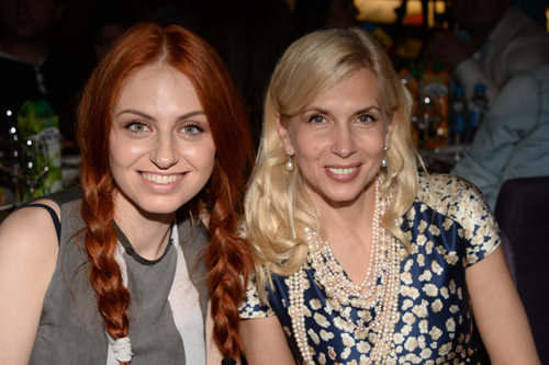  (злева направа) Ірына Забіяка і Алёна Свірыдава. Pre-party міжнароднага песеннага конкурсу "Eurovision 2014"