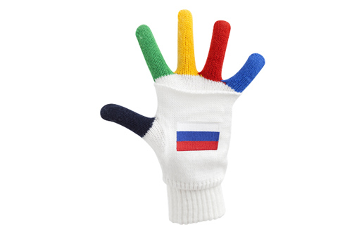 Алімпійская форма нацыянальнай зборнай Расіі (нарады і вобразы: белыя пальчаткі)