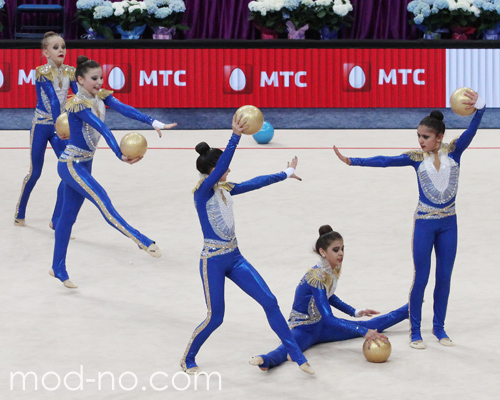 юниорская сборная Азербайджана в групповых упражнениях. Групповые выступления юниорок на Чемпионате Европе (Минск 2015)