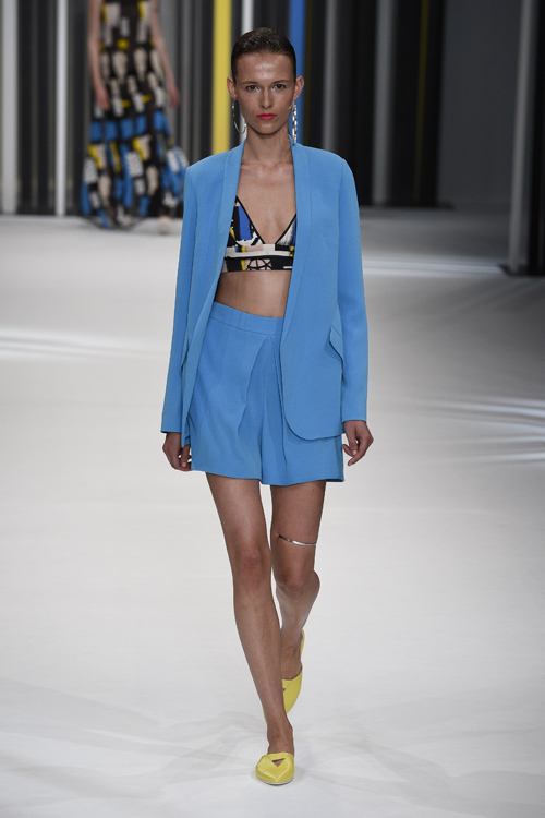 Lala Berlin show — Copenhagen Fashion Week SS16 (looks: yellow pumps, sky blue skirt suit)