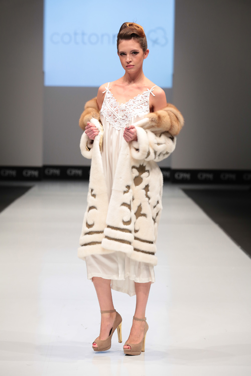 Cottonreal lingerie show — CPM FW15/16 (looks: white fur coat)