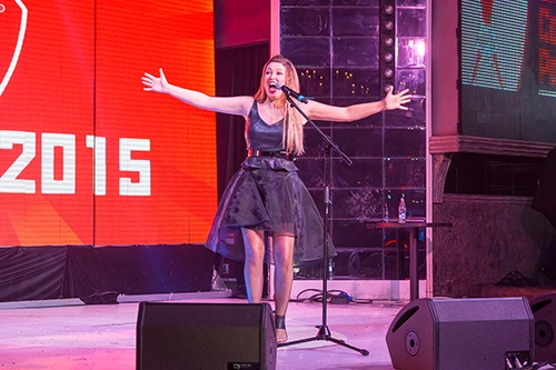 Ирина Дубцова. Спортивная новогодняя вечеринка "Союз 2015" (наряды и образы: чёрное платье)